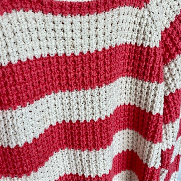 3/$60 Joe Fresh Chunky Knit Coral Stripe Sweater SZ XL - Picture 4 of 5